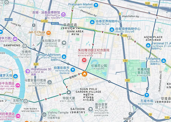 Fivehouse Silom1 - Heart - Silom -bts Mrt 2min - Lumpini Park - Bnh